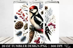 Colorful Woodpecker on White Background | 20 oz Tumbler Product Image 2