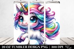 Cute Unicorn Drawing Tumbler Product Image 2