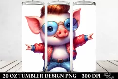 Cute Baby Pig Dancing | 20 oz Tumbler Product Image 2