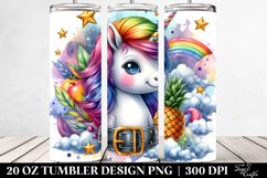 Colorful Baby Unicorn with Belt. 20 oz Tumbler Design Product Image 2