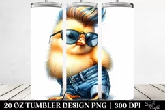 Cute Baby Chicken Model, Transparent 20 Oz Tumbler Product Image 2