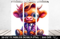 Cute Baby Highlandcow with Goofy Face, Transparent 20 Oz Product Image 2