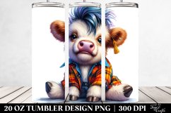 Cute Baby Highlandcow with Goofy Face, Transparent 20 Oz Product Image 2