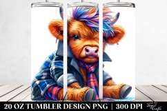 Cute Baby Highlandcow with Goofy Face, Transparent 20 Oz Product Image 2
