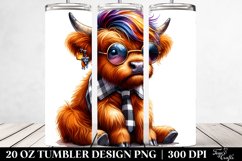 Cute Baby Highlandcow with Goofy Face, Transparent 20 Oz Product Image 2