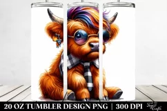 Cute Baby Highlandcow with Goofy Face, Transparent 20 Oz Product Image 2
