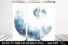 Simple Moon Watercolor Image | 20 oz Tumbler Product Image 2