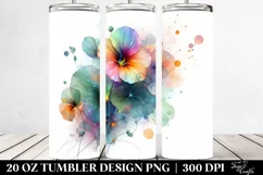 Abstract Shiny Nasturtium Drawing | 20 oz Tumbler Product Image 2
