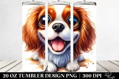 Crazy Funny Cavalier Watercolor Tumbler Product Image 2