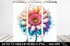 Detailed Vibrant Pastel Gerbera | 20 oz Tumbler Product Image 2