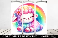 20 Oz Tumbler Sublimation | Cute Baby Lamb Sleeping on Product Image 2