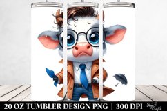 Baby Cow Raincoat Expression | 20 Oz Tumbler Product Image 2