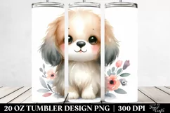 Whimsical Cute Dog Illustration 20 Oz Tumbler Product Image 2