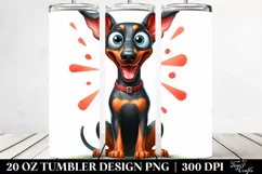 Cute Crazy Doberman Pinscher | 20 Oz Tumbler Product Image 2