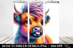 Revolted Baby Highland Cow, PNG Product Image 2