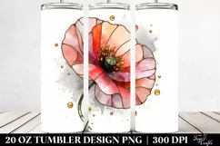 Stained Poppy Watercolor Tumbler Product Image 2