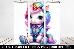 Cute Baby Unicorn Drawing | 20 oz Tumbler Product Image 2