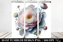 Elegant Shiny Ranunculus Clipart 20 Oz Tumbler Product Image 2
