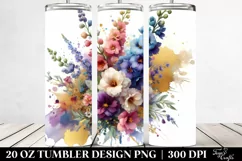 Colorful Bouquet Delphinium Tumbler Product Image 2