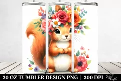 Cartoon-Style Watercolor Squirrel Flower Crown | 20 oz Product Image 2