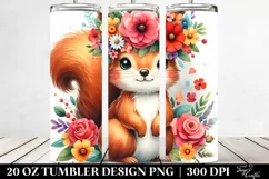 Cartoon-Style Watercolor Squirrel Flower Crown | 20 oz Product Image 2