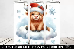 Cute Highland Cow with Santa Clipart Product Image 2