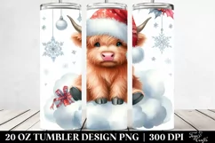 Cute Highland Cow with Santa Clipart Product Image 2