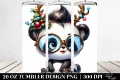 Adorable Panda with Santa Hat and Snow Goggles PNG Product Image 2