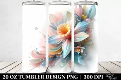 Abstract Daffodil Watercolor, Transparent 20 Oz Tumbler Product Image 2