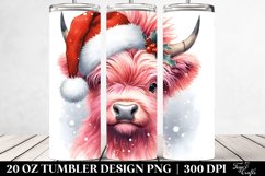 Cute Pink Highland Cow Clipart 20 Oz Tumbler Product Image 2