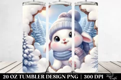 Cute Winter Rabbit Clipart, Transparent 20 Oz Tumbler Product Image 2
