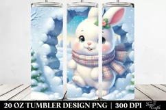 Cute Winter Rabbit Clipart, Transparent 20 Oz Tumbler Product Image 2