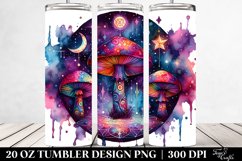 Vibrant Magical Mushroom Clipart, Transparent 20 Oz Tumbler Product Image 2