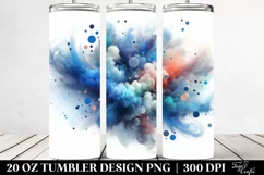 Colorful Blue Watercolor Particles | 20 Oz Tumbler Product Image 2