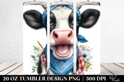 Cow Portrait Bandana Smile | 20 Oz Tumbler Product Image 2