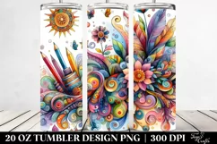 Vibrant Whimsical Watercolor Drawing | 20 oz Tumbler Product Image 2