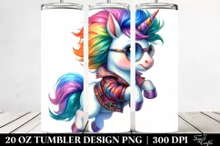 Cute Baby Unicorn Jumping, Transparent 20 Oz Tumbler Product Image 2