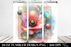 Pastel Shiny Poppy Retro Frame | 20 oz Tumbler Product Image 2