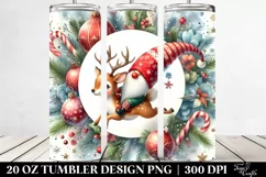 Watercolor Christmas Gnome Riding Deer, High-Res PNG Product Image 2
