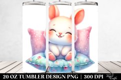 20 Oz Tumbler Sublimation | Cute Smiling Baby Bunny Pillow Product Image 2