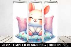 20 Oz Tumbler Sublimation | Cute Smiling Baby Bunny Pillow Product Image 2