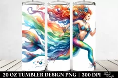Running Mermaid Drawing | 20 oz Tumbler Product Image 2