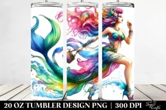 Running Mermaid Drawing | 20 oz Tumbler Product Image 2