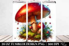 detailed Shiny Mushroom Watercolor Splash 20 oz Tumbler Product Image 2