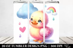 20 Oz Tumbler Sublimation | Cute Smiling Baby Duck Cloud Product Image 2
