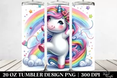 Cute Unicorn Dancing Drawing | 20 oz Tumbler Product Image 2