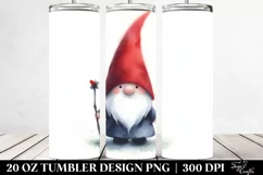 Simple Whimsical Watercolor Gnome | 20 oz Tumbler Product Image 2
