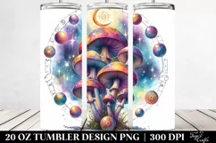 Magical Celestial Mushroom Clipart, Transparent 20 Oz Product Image 2