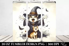 Vintage Excited Witch with Cat | 20 oz Tumbler Product Image 2