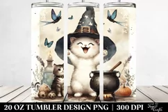 Excited Witch Cat Vintage | 20 oz Tumbler Product Image 2